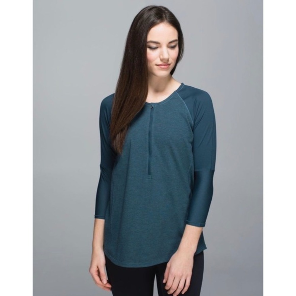 Lululemon Clip-In Long Sleeve TopHeathered Alberta Lake Size 10